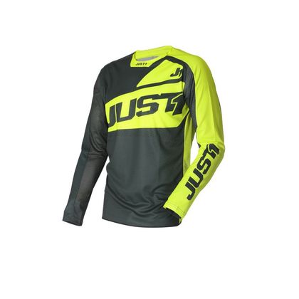 Camiseta de motocross JUST1 J-FORCE - VERTIGO - GREY/YELLOW FLUO 2021 Ref : JS0249 