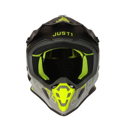 Casco de motocross JUST1 J38 - KORNER - FLÚOR YELLOW TITANIUM 2021