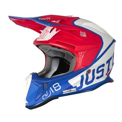 Casco de motocross JUST1 J18 - VERTIGO - BLUE WHITE RED 2021 Ref : JS0204 