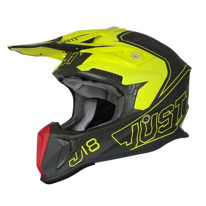 Casco de motocross JUST1 J18 - VERTIGO - RED GREY FLUO YELLOW 2021 Ref : JS0202 