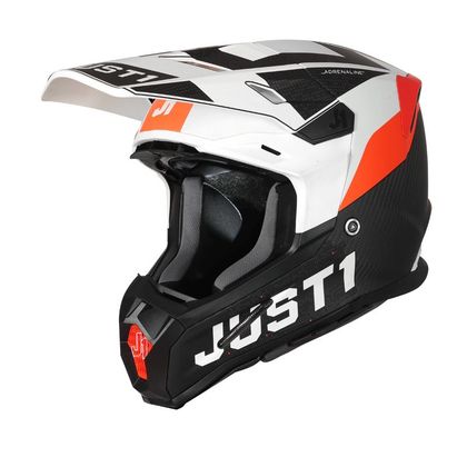 Casco de motocross JUST1 J22 ADRENALINE ORANGE WHITE CARBON 2022 Ref : JS0195 
