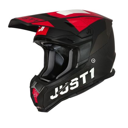 Casco de motocross JUST1 J22 ADRENALINE RED WHITE CARBON 2022 Ref : JS0192 