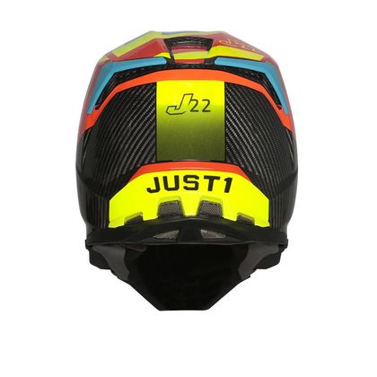 Casque cross JUST1 J22 ADRENALINE RED BLUE YELLOW FLUO CARBON 2022