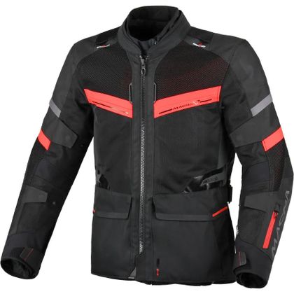 Macna CAPTANE Motorradjacke - Schwarz / Rot Ref : MAC0511 