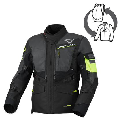Macna FLEXODUS NIGHT EYE Motorradjacke - Schwarz / Gelb Ref : MAC0532 