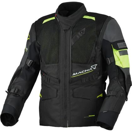 Macna FLEXODUS NIGHT EYE Motorradjacke - Schwarz / Gelb