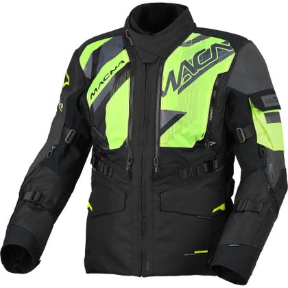 Macna FLEXODUS NIGHT EYE Motorradjacke - Schwarz / Gelb
