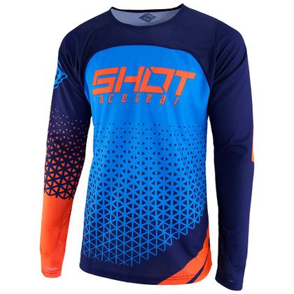 Camiseta de motocross Shot AEROLITE DELTA - BLUE NEON ORANGE 2019