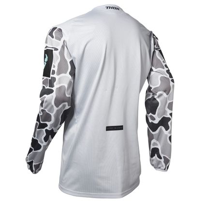Camiseta de motocross Thor PULSE - AIR FIRE - OFFROAD - LIGHT GRAY BLACK 2020