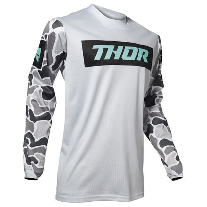 Camiseta de motocross Thor PULSE - AIR FIRE - OFFROAD - LIGHT GRAY BLACK 2020 Ref : TO2477 