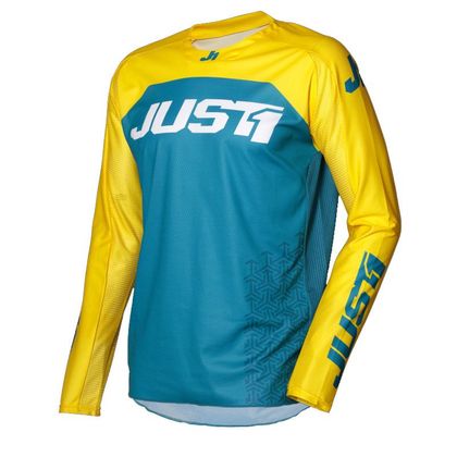 Camiseta de motocross JUST1 J-FORCE TERRA BLUE/YELLOW 2021 Ref : JS0181 