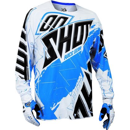 Maillot cross Shot CONTACT LIVE BLANC BLEU 