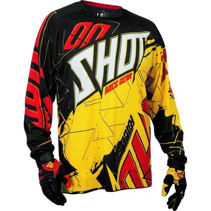 Maillot cross Shot CONTACT LIVE NOIR JAUNE ROUGE 