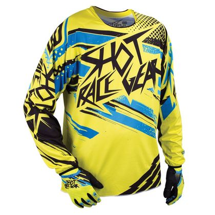Camiseta de motocross Shot CONTACT RAID ML  YELLOW BLUE 2015 Ref : SO0677 