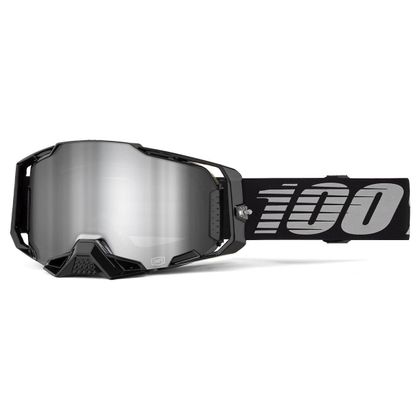 Masque cross 100% ARMEGA Noir - Ecran Mirror Silver 2025 - Noir