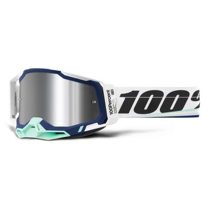 Masque cross 100% RACECRAFT 2 - ARSHAM - IRIDIUM SILVER FLASH 2023 - Blanc / Bleu