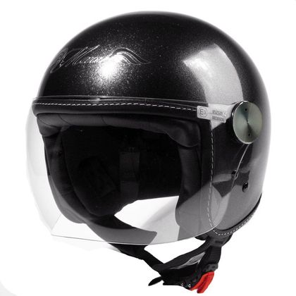 Casque jet Max ANGEL - SKY NOIR METAL