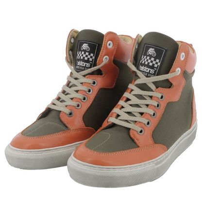Helstons MAYA Motorbike sneakers - Green / Orange Ref : HS0863 