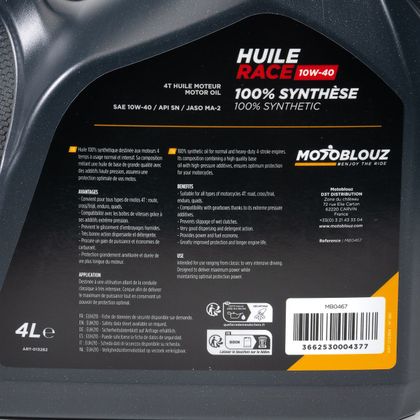 Motoblouz RACE 4T 10W-40 4L Motoröl Universell