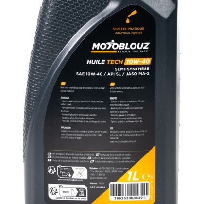 Motoblouz TECH 4T 10W-40 1L PIPETTE Motoröl Universell