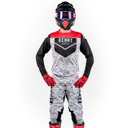 Pantalón de motocross Kenny REPLICA HONDA MOTOBLOUZ SR PERFORMANCE STONE RED 2024 - Blanco / Negro