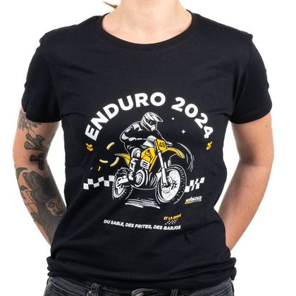 T-Shirt manches courtes Motoblouz ENDURO 2024 FEMME - Noir / Jaune Ref : MB0390 