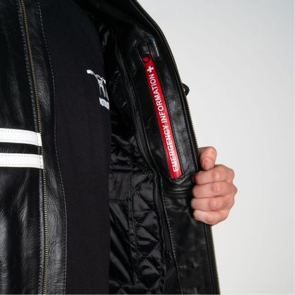 Blouson Moto DXR LEGEND - Noir / Blanc