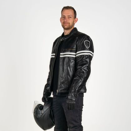 DXR LEGEND Motorbike Jacket - Black / White