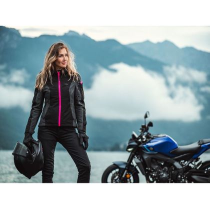 Blouson Moto Ixon BURNING LADY - Gris / Rose
