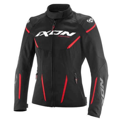 Blouson Moto Ixon STRIKER 2 AIR WATERPROOF LADY - Noir / Rouge Ref : IX2110 