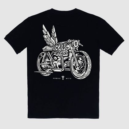 Maglietta maniche corte Pando Moto MIKE MOTO WING - Nero