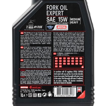 Aceite de horquilla Motul FORK OIL EXPERT 15W 1L universal