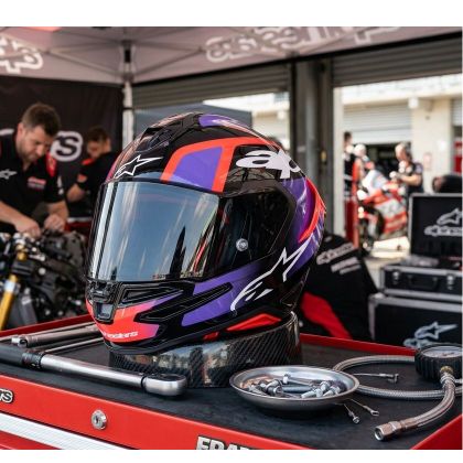 Casque intégral Alpinestars S-R7 LUMEN BRILLANT - Noir / Violet