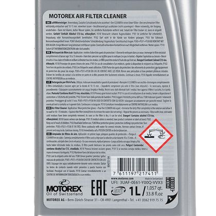 Nettoyant Motorex AIR FILTER CLEANER BIODEGRADABLE 1L universel