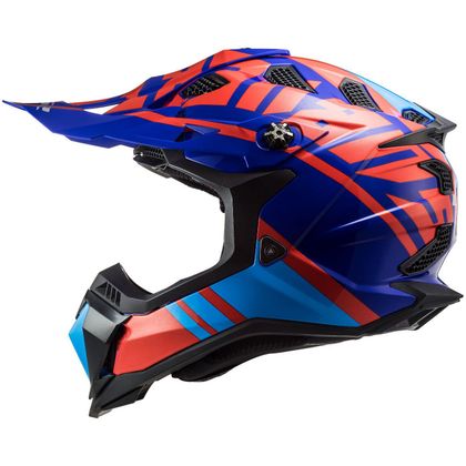 Casco de motocross LS2 MX700 - SUBVERTER EVO MIPS - GAMMAX RED BLUE 2023 - Rojo / Azul