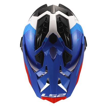 Casque intégral LS2 MX701 EXPLORER HEXA - Blanc / Rouge
