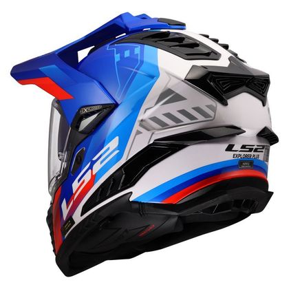 Casque intégral LS2 MX701 EXPLORER HEXA - Blanc / Rouge