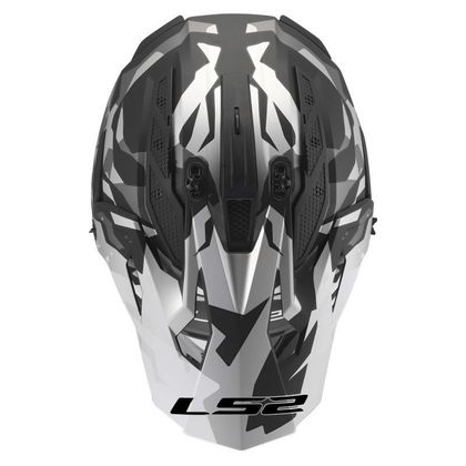 LS2 MX708 FAST II GROTESK 2026 Cross-Helm - Schwarz / Grau
