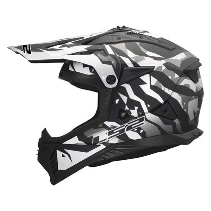 LS2 MX708 FAST II GROTESK 2026 Cross-Helm - Schwarz / Grau Ref : LS1298 