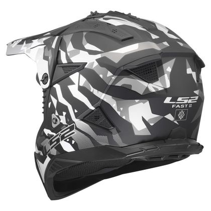 LS2 MX708 FAST II GROTESK 2026 Cross-Helm - Schwarz / Grau