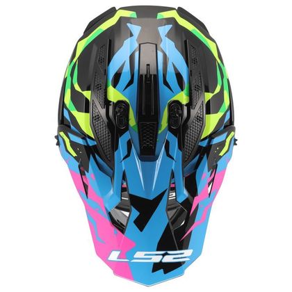 LS2 MX708 FAST II GROTESK 2026 Cross-Helm - Blau / Pinke