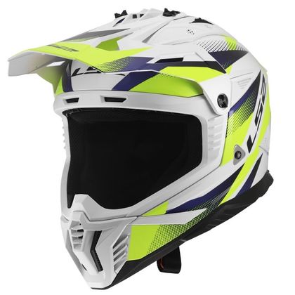 Casque cross LS2 MX708 FAST II FORT 2027 - Blanc / Jaune Ref : LS1464 