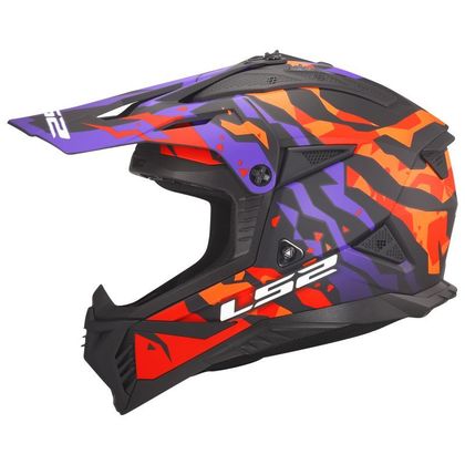 LS2 MX708 FAST II GROTESK 2026 Cross-Helm - Orange / Lila Ref : LS1300 