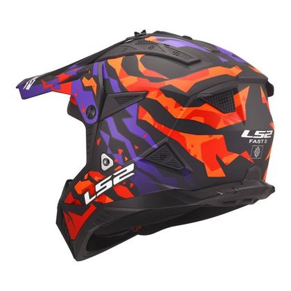 LS2 MX708 FAST II GROTESK 2026 Cross-Helm - Orange / Lila