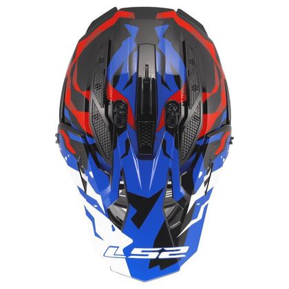 LS2 MX708 FAST II GROTESK 2026 Cross-Helm - Weiß / Blau