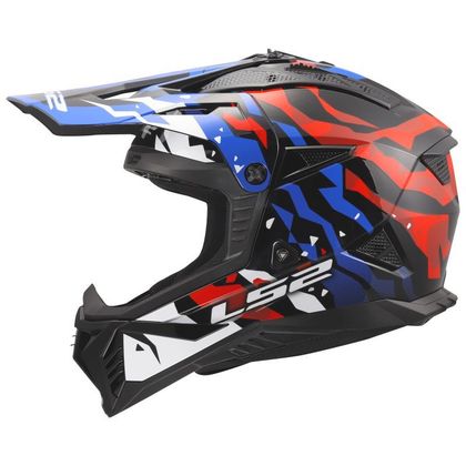 LS2 MX708 FAST II GROTESK 2026 Cross-Helm - Weiß / Blau Ref : LS1299 
