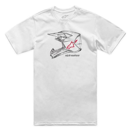 T-Shirt manches courtes Alpinestars MX HELMET CSF - Blanc