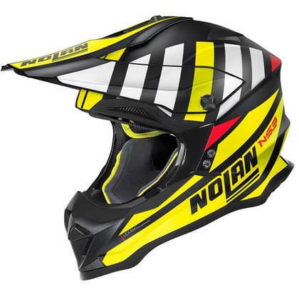 Casco de motocross Nolan N53 - CLIFFJUMPER - FLAT BLACK YELLOW WHITE 2022 Ref : NL1309 