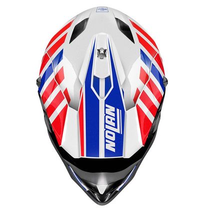 Casco de motocross Nolan N53 - CLIFFJUMPER - METAL WHITE BLUE RED 2022