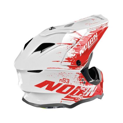 Casco de motocross Nolan N53 - SAVANNAH - METAL WHITE RED 2020